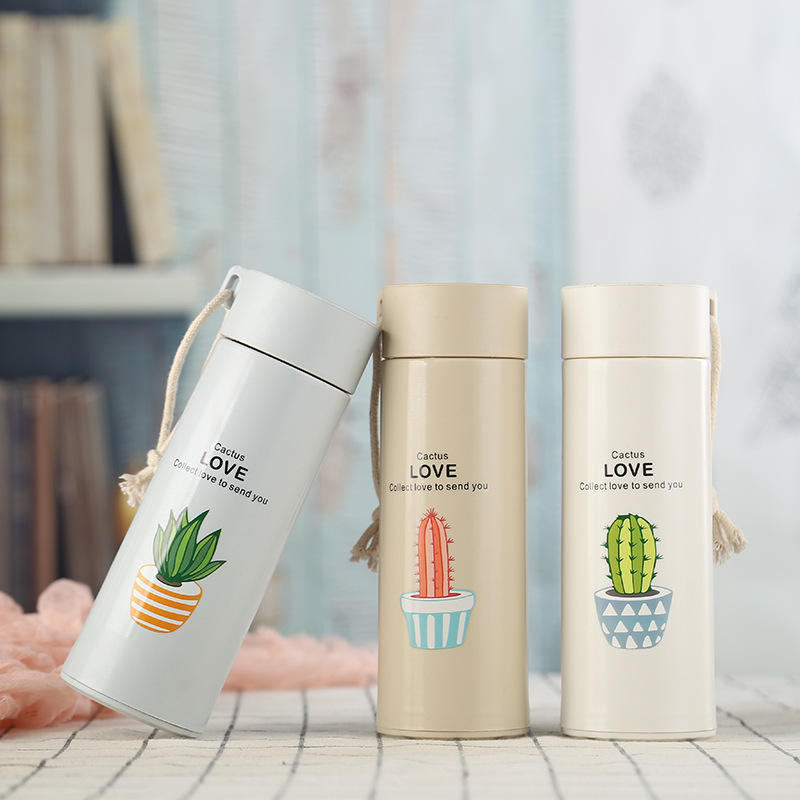 Stylish Water Cup for Influencers, Succulent Glass Water Cup, Portable Glass Cup, Gift, Advertising Cup with Silk-Screened Logo