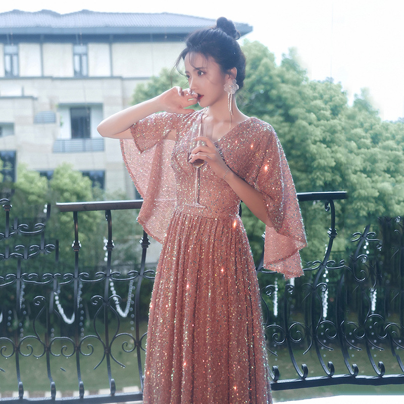 Vestido de noche para anfitrionas, estilo nuevo de otoño y verano 2026, corte ajustado, elegante, para banquetes, reuniones anuales y actuaciones. image 4