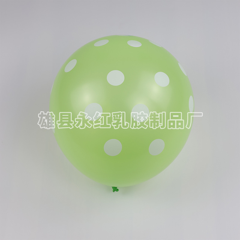 12 pulgadas ondulado punto de globo espeso punto de color globo impreso globo de látex redondo