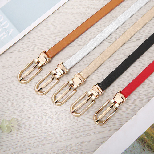 New women's belt multi-color decorative dress sweater thin belt women's PU small belt Korean style trouser belt manufacturer