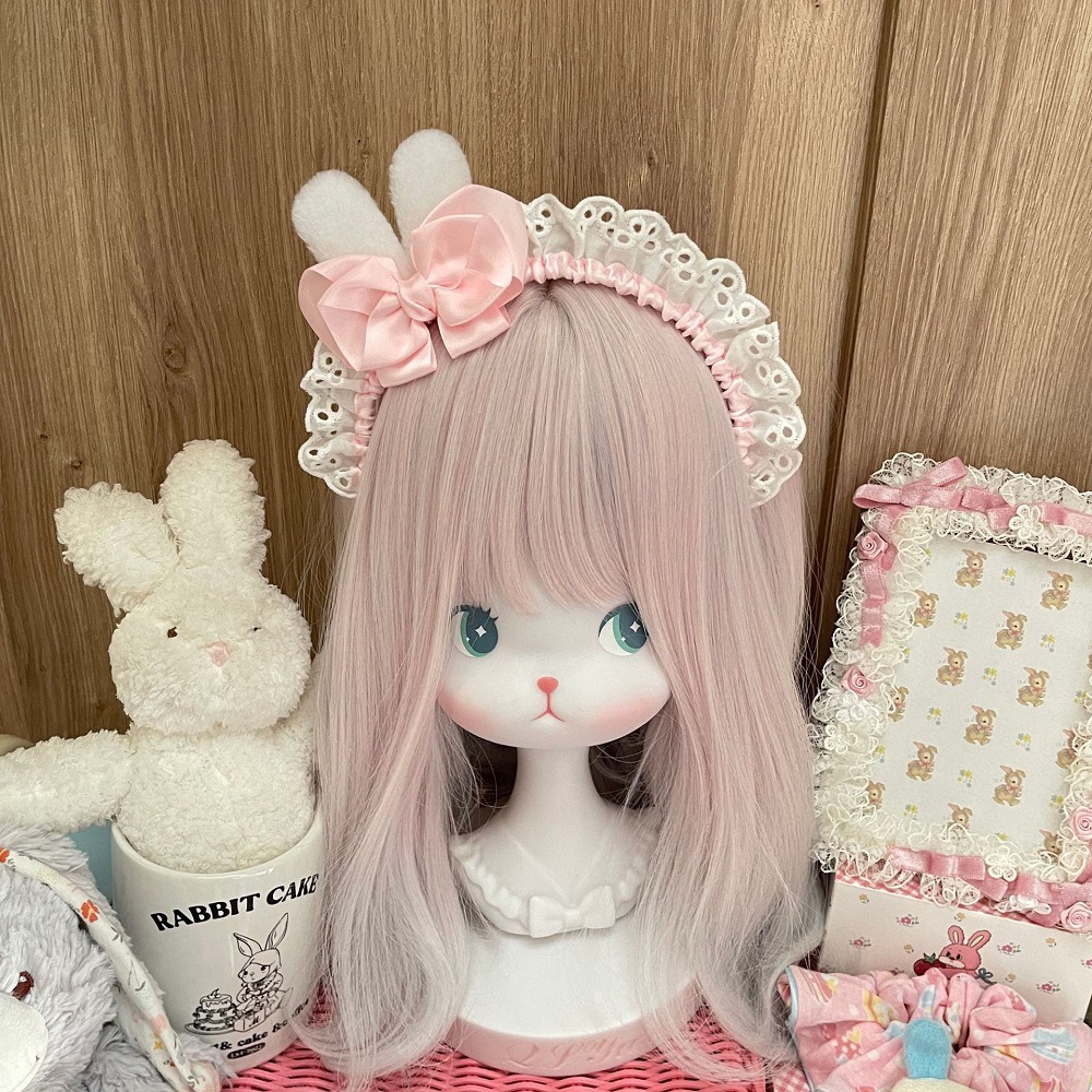 Dos dimensiones Lolita correa de cabello chica gato oreja clip de cabello cómic cosplay Lolita criada correa de cabello
