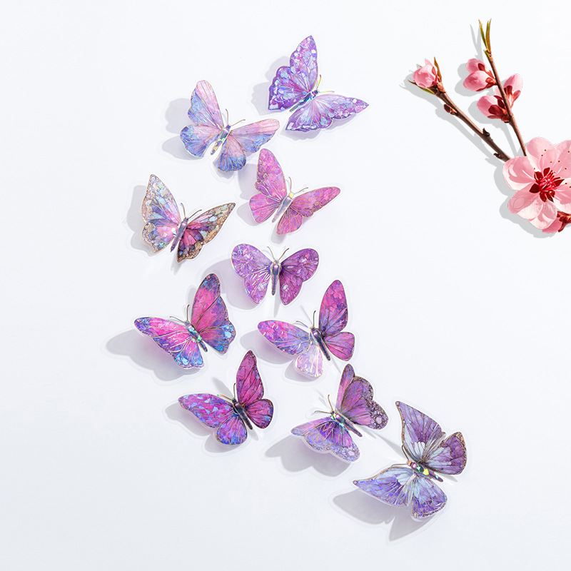 Estampado de oro mariposa 3D estereoscópico pegatinas de pared boda fiesta de cumpleaños hogar fondo decoración de pared pegatinas de alto nivel diy image 11
