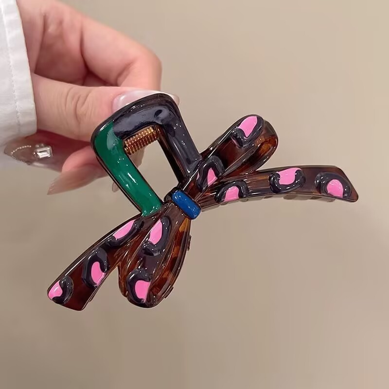 Contrast blue and green irregular bow tie