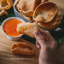 泰国进口虾片泰式小吃宋卡虾饼酥脆自炸厚餐厅解压零食为溢