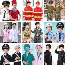 新品儿童演出服角色服装可设计表演服警察小孩演出服舞台职业服装