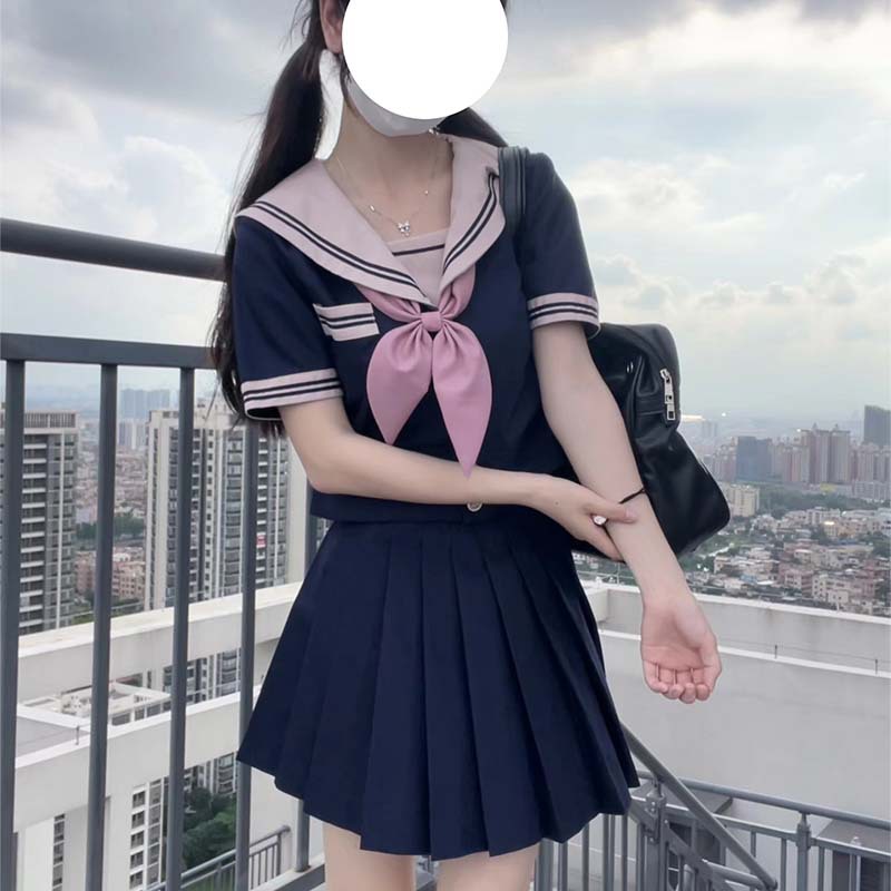 (2개) KONKAWA GIRL 오리지널 JK 유니폼 정장 선원 복장 여성 반팔 여름 대학 스타일