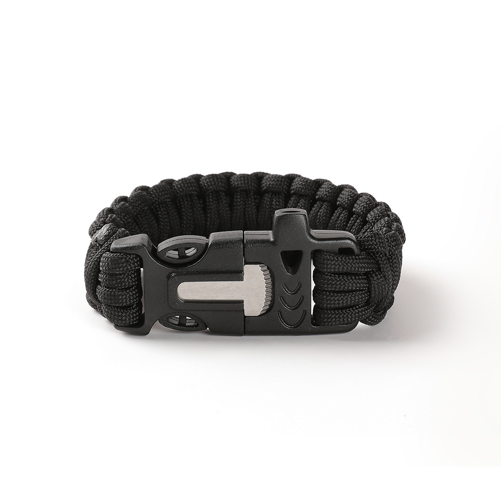 Stoc din fabrică - Fluier de supraviețuire împletit cu șapte fire și brățară din paracord pentru evacuare în urgență. Brățară salvatoare._voghion.com