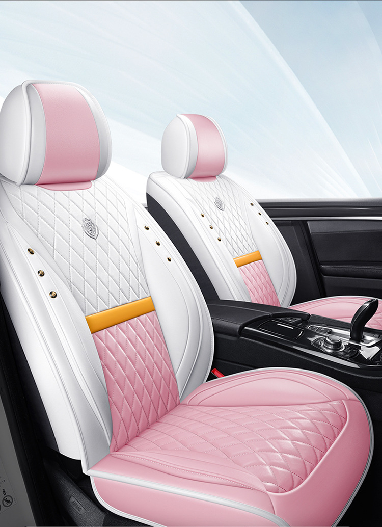 Car Seat Cushion Full-Coverage Cartoon Seat Cover, Universal for All Seasons, Full Leather Seat Cushion, New Summer Model Seat Cover Wholesale