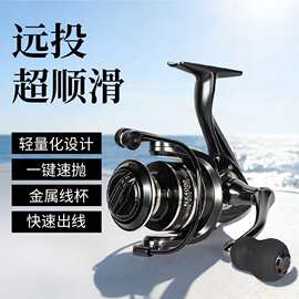 跨境爆款NX远投渔线轮 仿车轮路亚轮远抛鱼线轮 渔轮全金属纺车轮