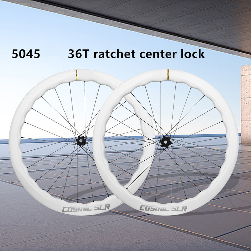 700C Wave Rim 36t Ratchet Carbon Fiber Wheelset Road Bike Disc Brake Wheelset Center Lock 5045 5853