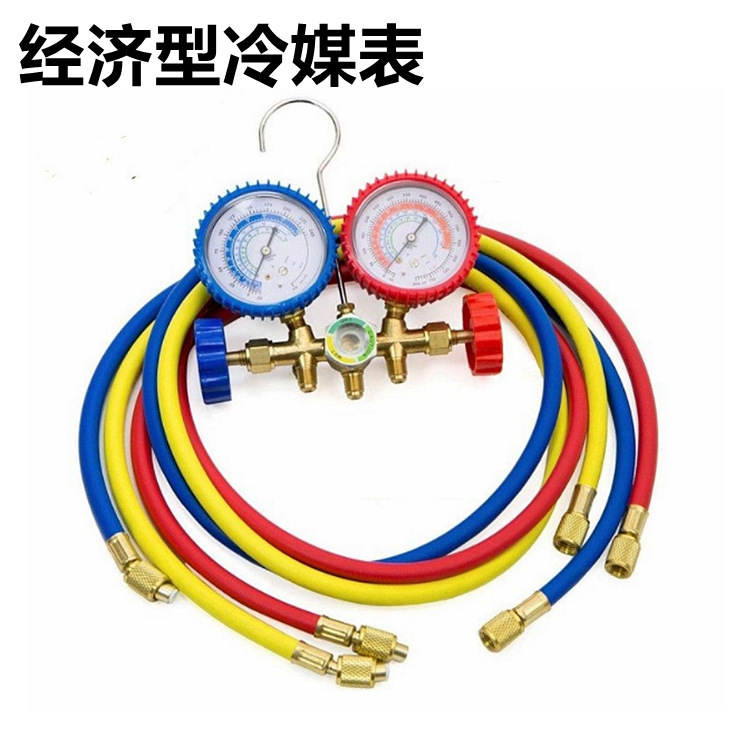 Coche refrigerante medidor de presión coche aire acondicionado reparación herramienta coche aire acondicionado fluoración herramienta silicona aceite traje