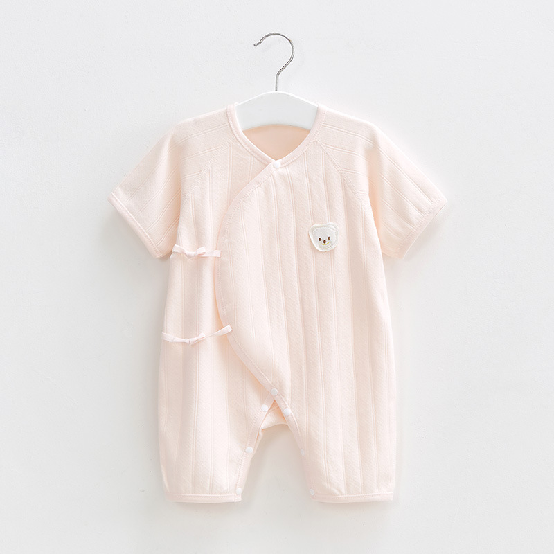 Ropa de verano para bebés recién nacidos, manga corta, algodón puro, estilo fino, 0-3 meses, conjunto de verano, 6 meses, mono unisex para bebé.