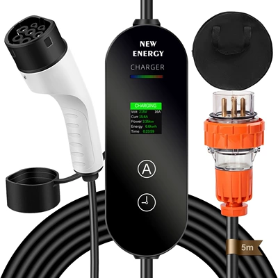 Cee European Standard Type2 Ac Charging Gun Australian Standard Industrial Plug 32A7Kw Electric Vehicle Ccs2 Smart Fast Charging (Elektrikli avtomobil şarj stansiyaları) - charging-gun-european-standard-type2-gun-head-32a-australian-standard-industrial-plug-3-pin-5-m-storage-bag