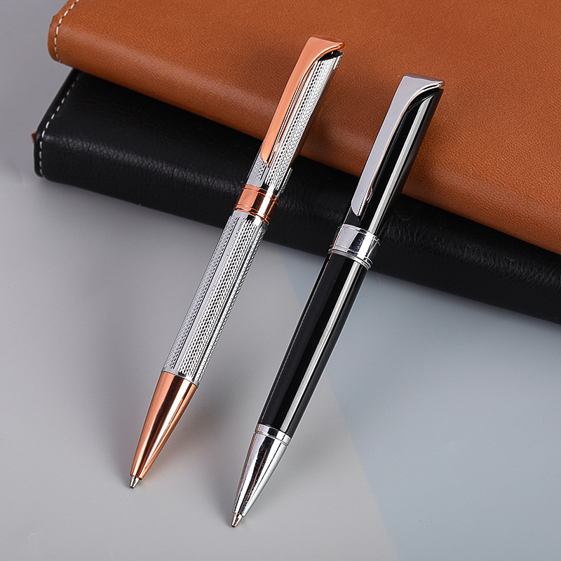 創意廣告禮品筆印刷logo旋轉商務中油筆促銷會議原子筆金屬圓珠筆