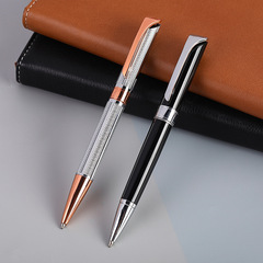 創意廣告禮品筆印刷logo旋轉商務中油筆促銷會議原子筆金屬圓珠筆