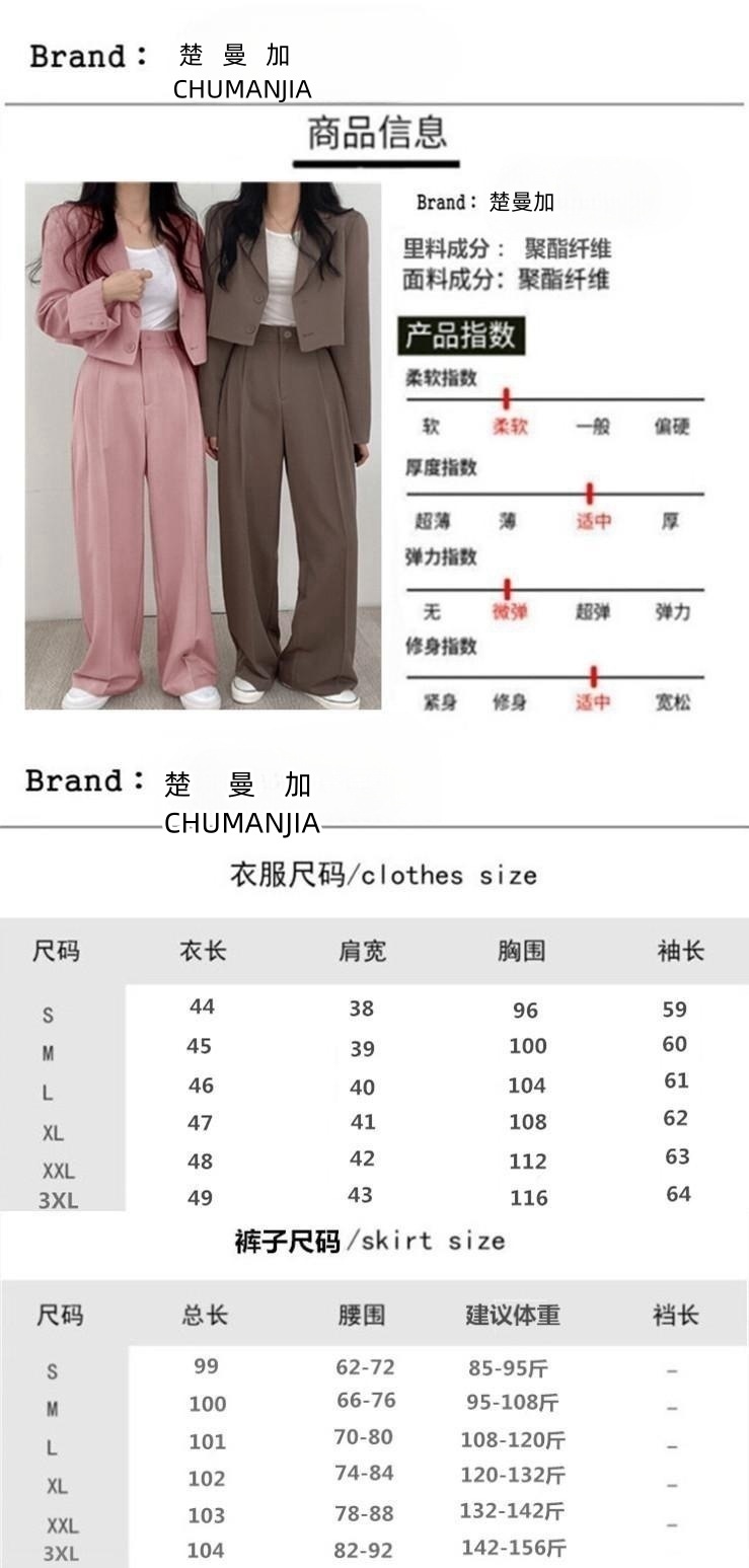 新品2022春夏秋季网红休闲英伦风小西套装女士短款韩版西服上衣详情2