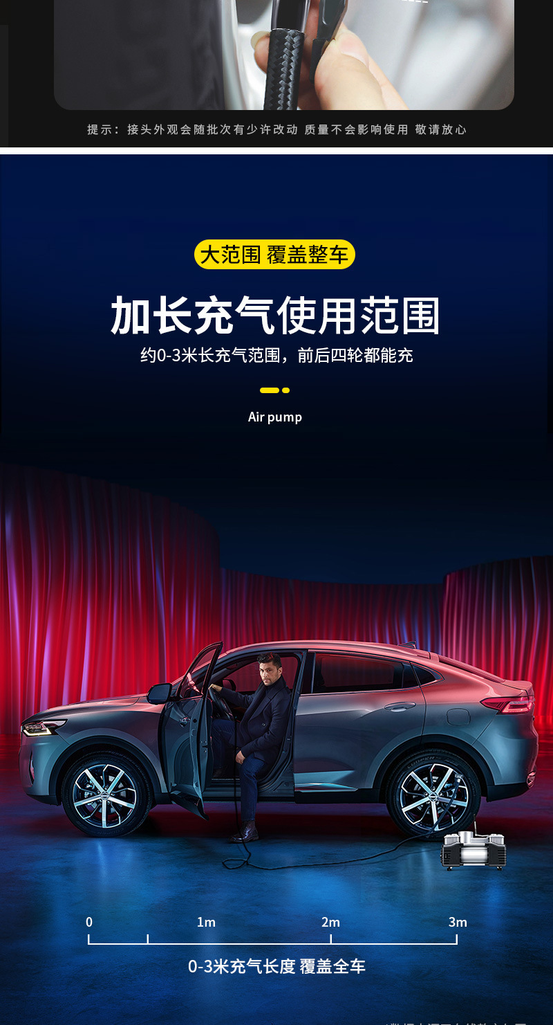Car-Mounted Air Pump, Dual-Cylinder, High-Power, Electric Tire Inflator for Cars, Portable Electric Inflator for Vehicles