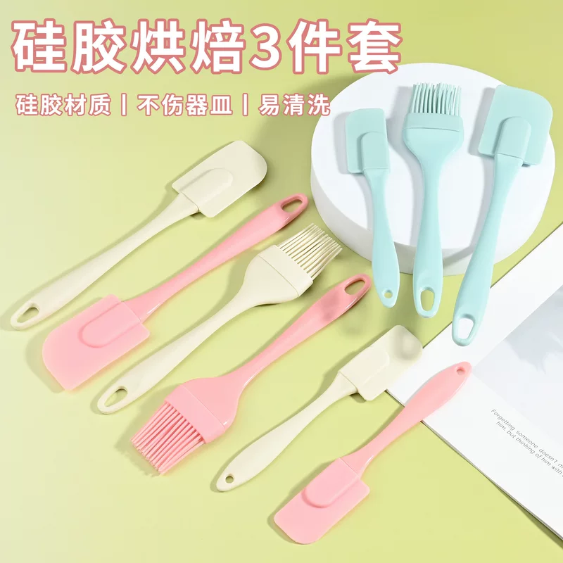 Silicone scraper, cream set, brush, Amazon, 3 pieces, 3 piece set, (Physicals)