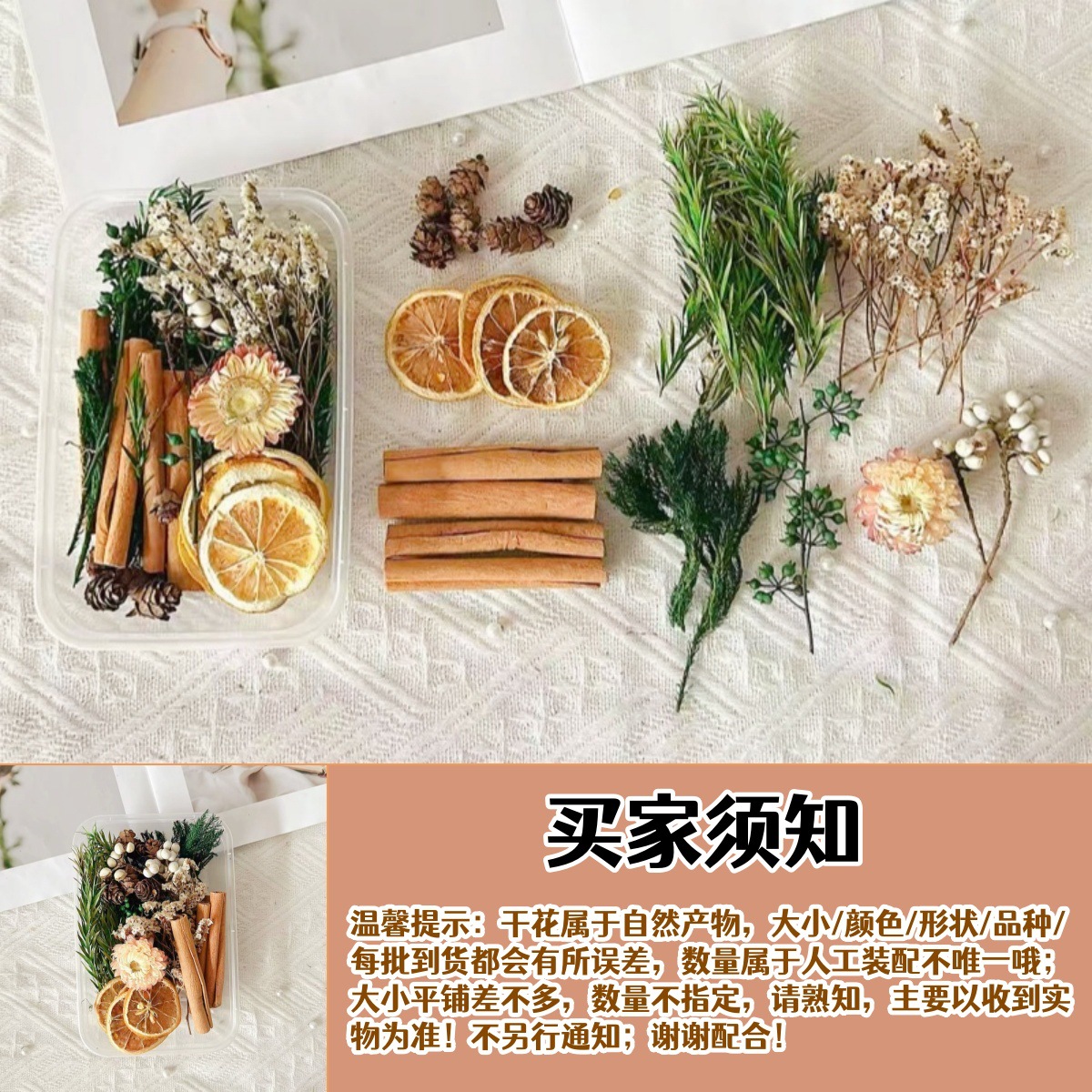 Fruitas secas flores secas DIY material paquete de plantas naturales secas al aire navidad pine canela hecha a mano in decoración adornos inmortales