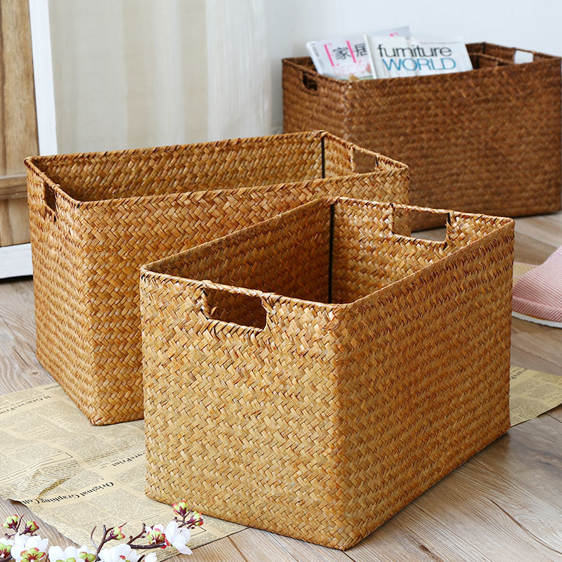 Handwoven Rattan Storage Basket With Lid And Inner Fabric Lining_voghion.com