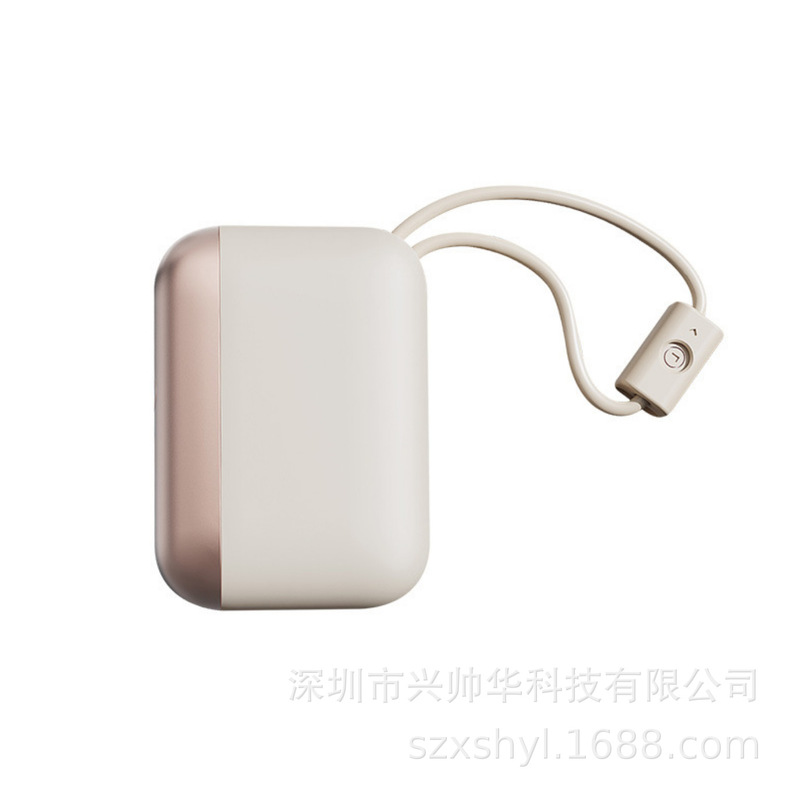 New mini self-belt charging treasure 10000 mA fast charging compact portable mobile power printed LOGO New mini self-belt charging treasure 10000 mA fast charging compact portable mobile power printed LOGO