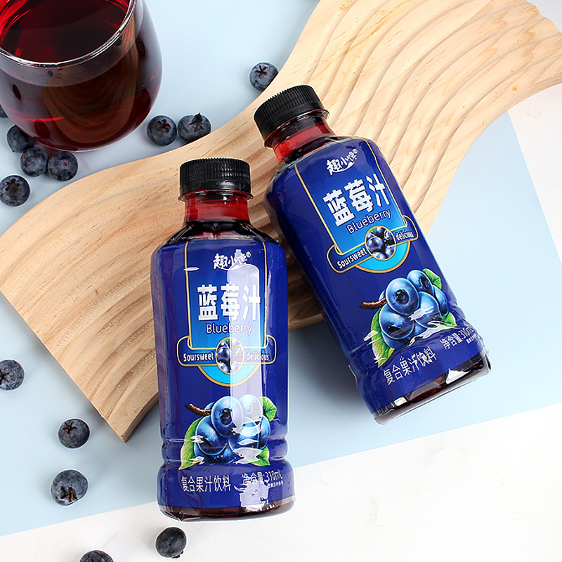 Blueberry Juice Beverage 310ml*8 Bottles 0 Fat Blueberry Compound Fruit Flavored Juice Drink Water Full Carton Wholesale Fruit and Vegetable Juice