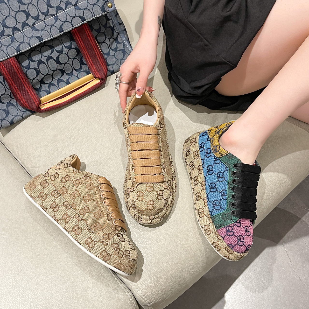 Strass Daddy Schoenen Dames S Nieuwe Netto Rode Super Hot Europese Station Ins Tide Merk Ademende Casual Sportschoenen_voghion.com