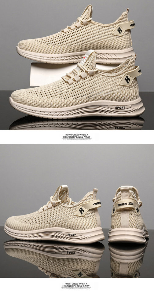 Giày thể thao nam dệt kim thoáng khí, đế bằng, kiểu sneaker năng động — 507-màu cà phê, 507-màu xám, 507-màu đen, 507-Màu cà phê [đóng hộp] chi tiết 16