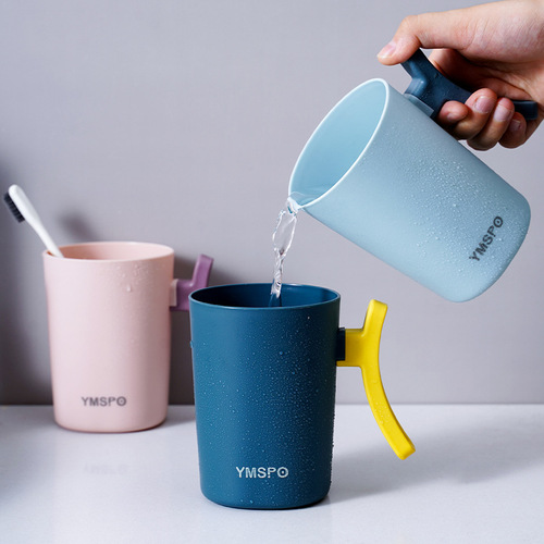 Thickened Household Mouthwash Cup, Couples' Contrasting-Color Toothbrush Holder, Travel-Friendly Portable Tooth-Cleaning Cup, Creative Student-Grade Plastic Washbasin