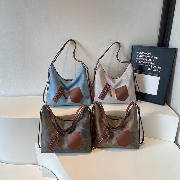 Retro capacious demi-season one-shoulder bag