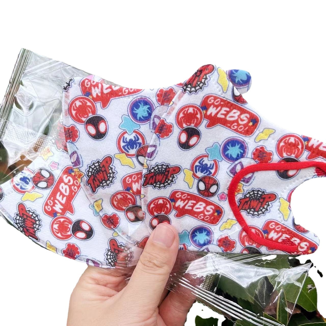 Spider-Man máscara 3D para niños máscara de dibujos animados tridimensional 3-12 años embalaje independiente de protección desechable de tres capas para niños