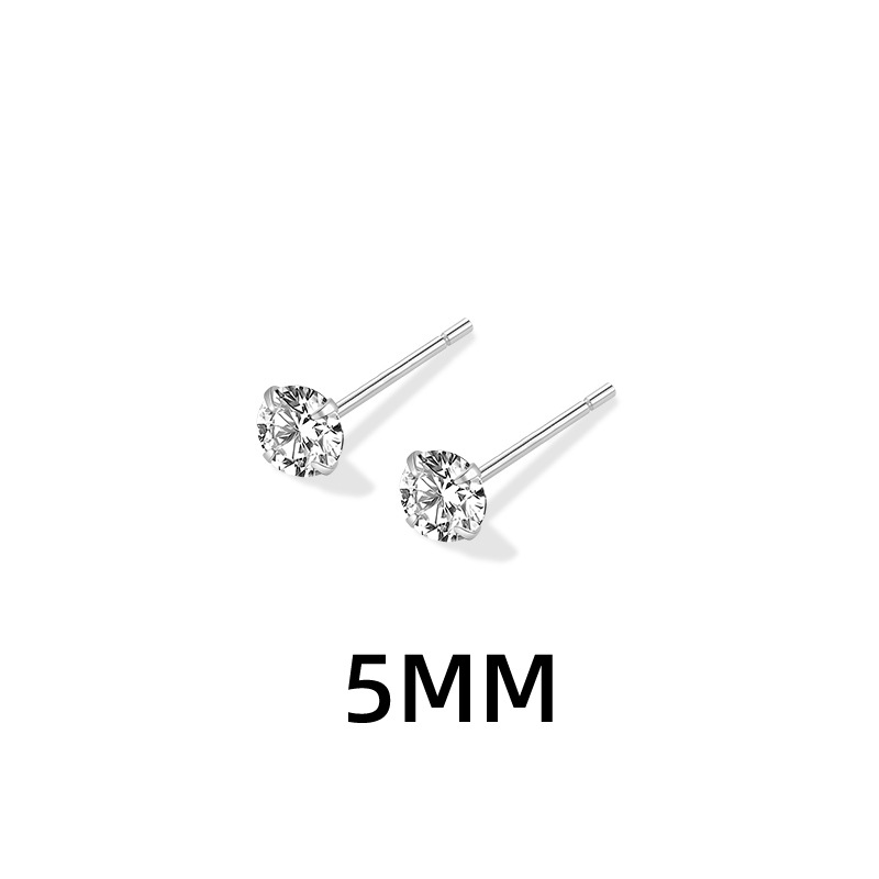 5MM 라운드 이어링 / 구리(화이트 골드)