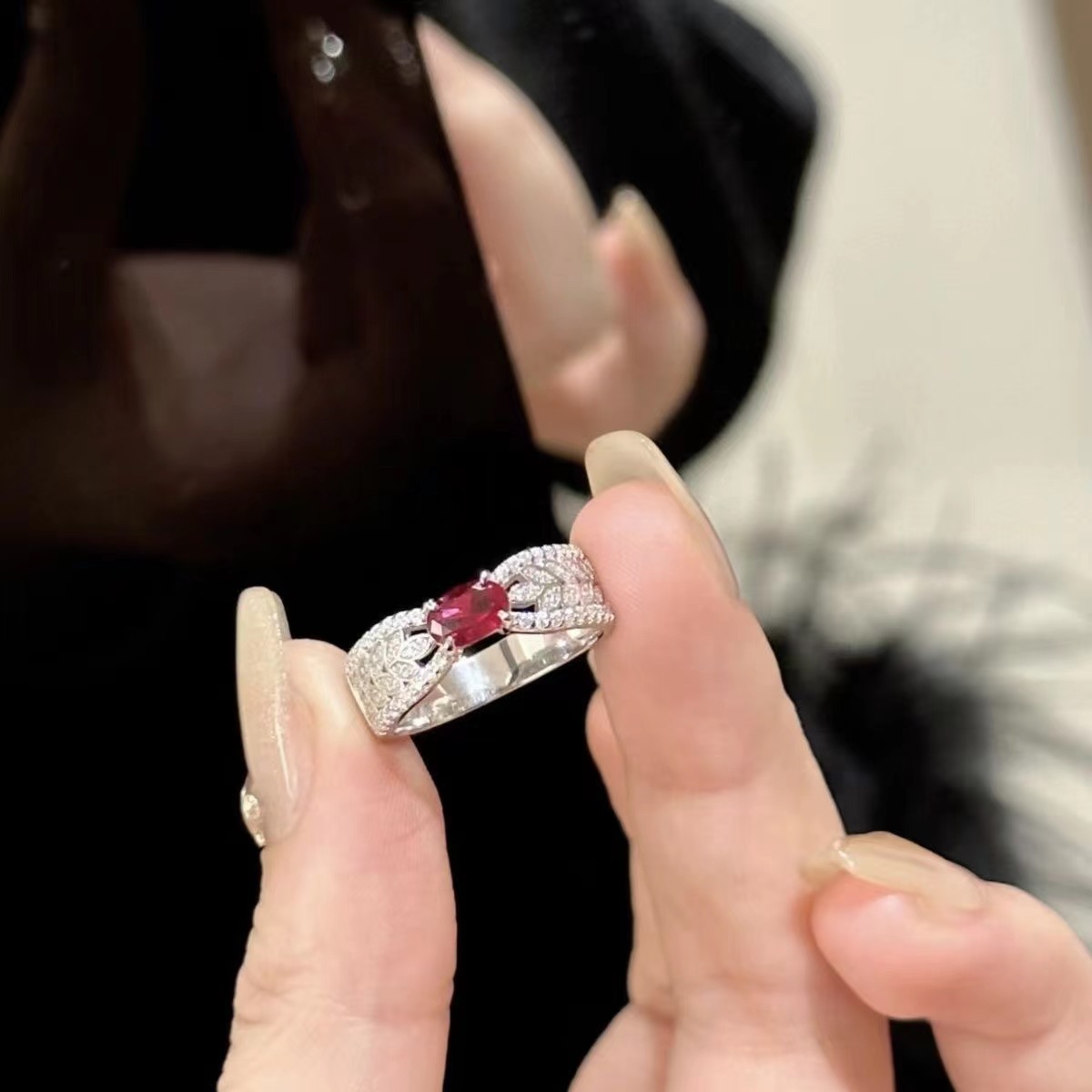 Vintage Rubin Ring Für Damen Mit Weizenähren Und Zirkonia Besatz_voghion.com