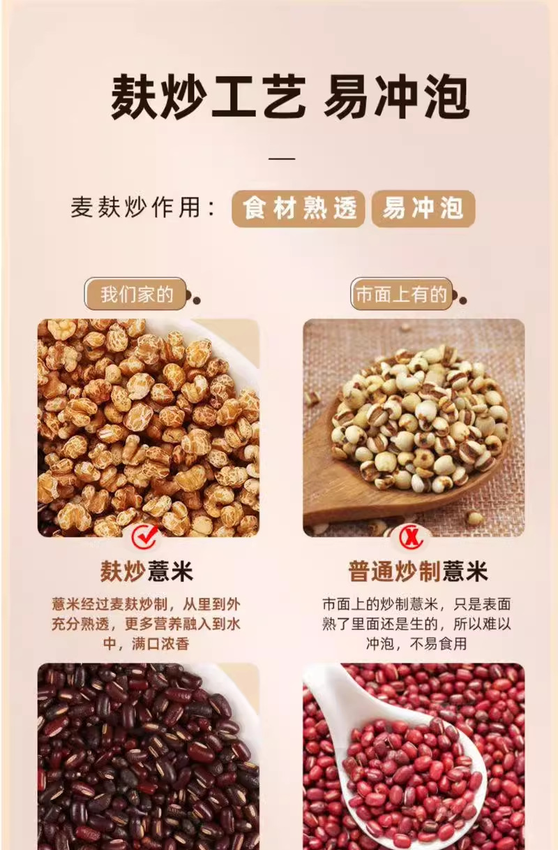 Red Bean Coix Seed Tea Chi Xiao Dou Yi Mi Cha 330g Canister Prepackaged Herbal Blend quality and texture