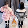 兒童羽絨棉服2021冬季新款寶寶棋盤格網紅外套女童洋氣格子服童裝
