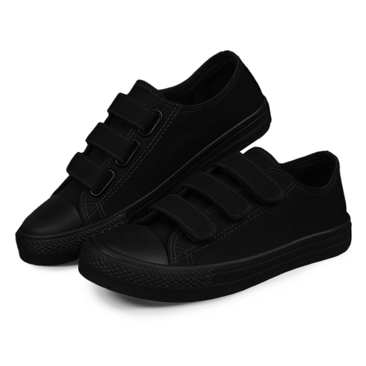 2026 primavera nuevo velcro baja zapatos blancos coreanos zapatos de lona de fijación zapatos casuales para mujeres zapatos de pareja