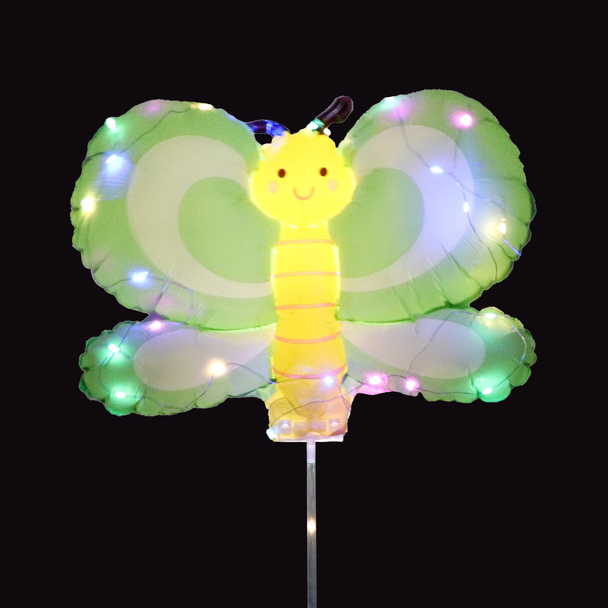 Clip luminoso globo clip de dibujos animados película de aluminio puesto de piso poste de remolque de mano globo mercado nocturno globo luminoso al por mayor