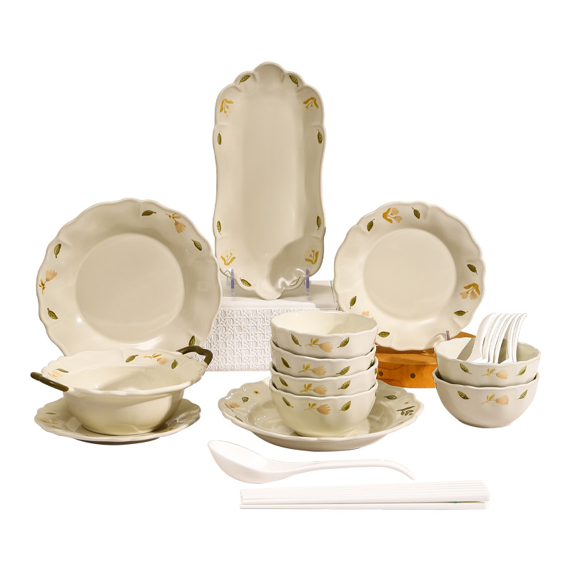 Juego de Vajilla de Porcelana Apto para Microondas para Hogar
