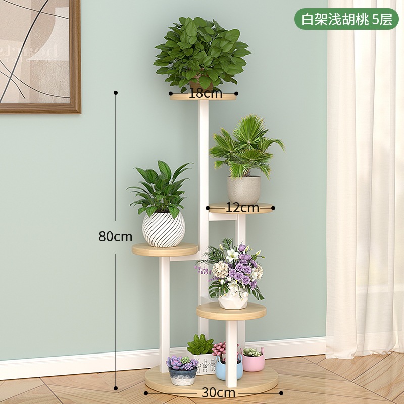 Estante de flores de hierro en la Sala de estar, estante de flores de aterrizaje en el balcón, estante de macetas de flores de Luo verde carnoso, estante de macetas de flores de Luo verde en varias capas en el Interior.