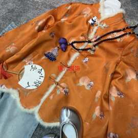 棉衣新品盘扣秋冬保暖宋锦国风直销工厂熊猫桑蚕丝手工南油新中式