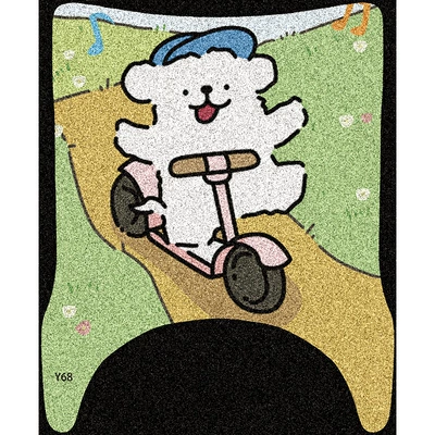 Electric vehicle foot mat — Mat Decoration - skateboard-dog