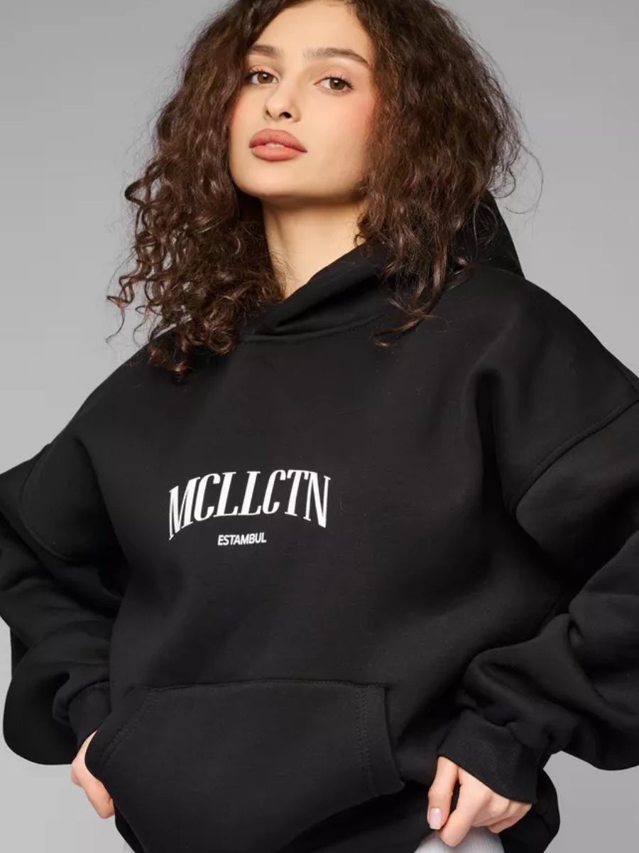 Felpa con cappuccio ampia e comoda, nuova, autunno inverno, design semplice, stampa, oversize, versatile, top._voghion.com