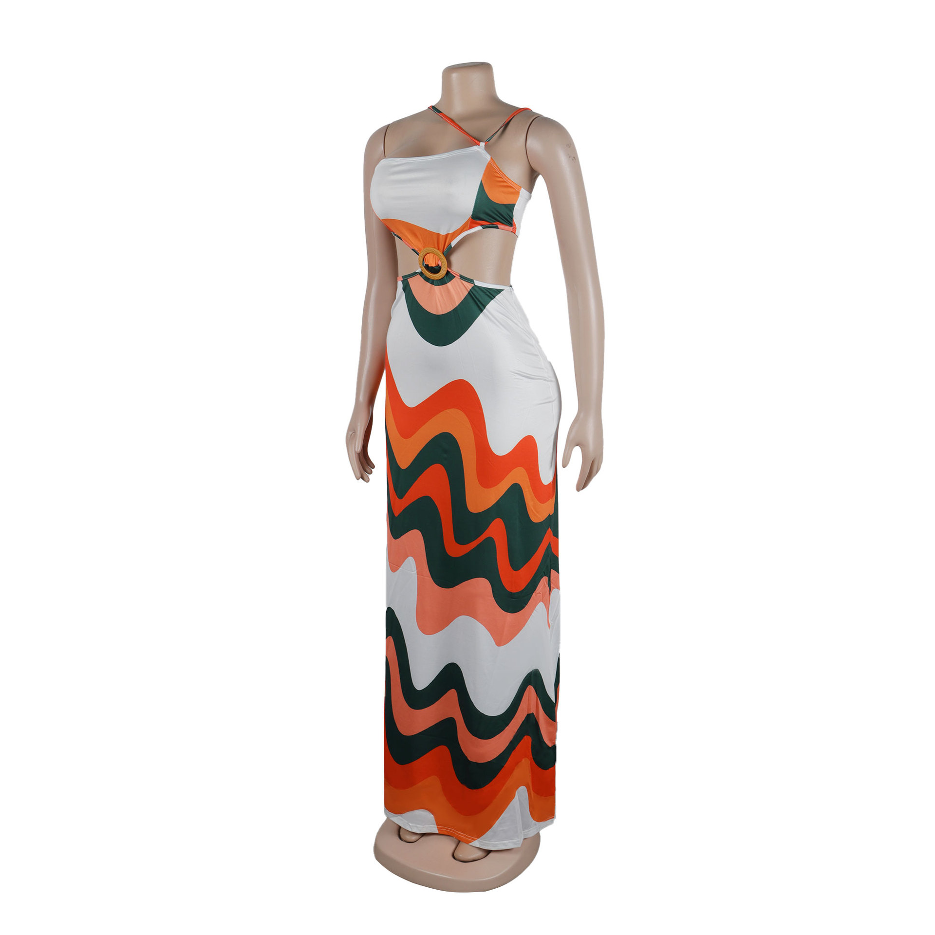 427g Weight Maxi Long Dress Dress Length Type Sleeveless Sleeve Length Two Piece Dress Dresses Type Polyester Fabric Type High Waist Waist Line Holiday Occasion Strap Neckline Slim Fit Type Color Block Pattern Summer Season Women's Gender Streetwear Style Wholesale Women's Streetwear Color Block Holiday Strap Sleeveless Two Piece Dress 24