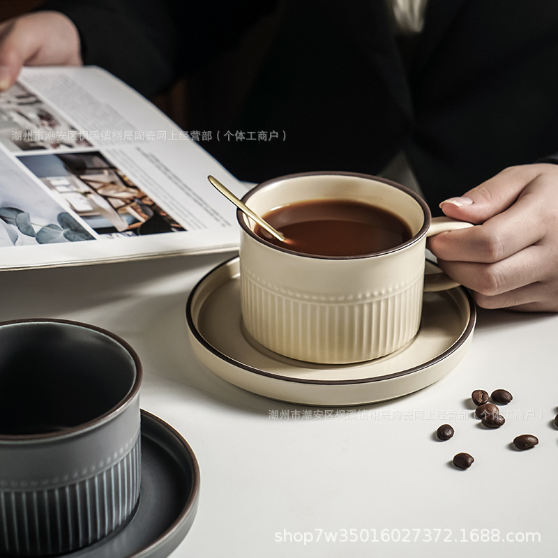 Tazas de café vintage, platos, tazas de café, tazas de latte, tazas de regalo de mano, tazas al por mayor.