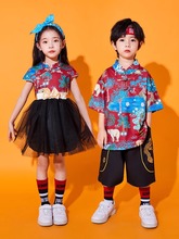 六一汉服男童唐装夏儿童装女童中国风幼儿园表演服装啦啦队舞蹈演