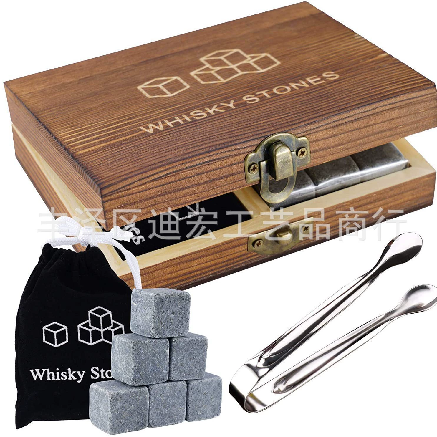 Виски Ice Wine Stone whiskey stones Изысканный деревянный комплект коробки натуральный кубик льда Источник производителя