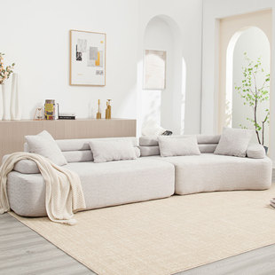 Tofu Block Sofa Italian Minimalist Internet Celebrity Straight Sofa Small Apartment Living Room Fabric Vacuum Compression Sofa