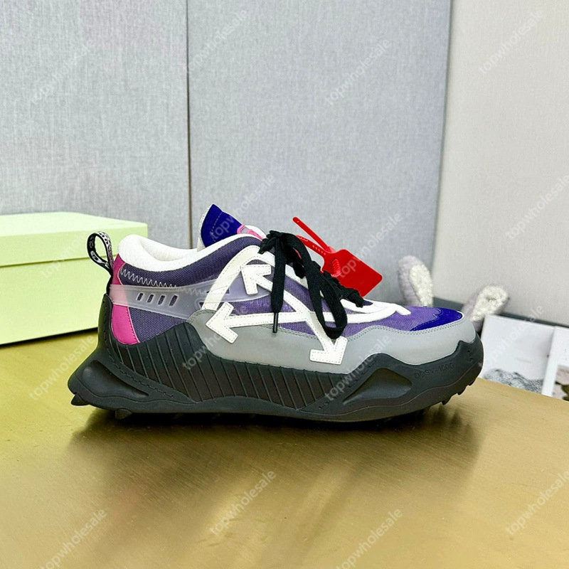 In-Stock Off Collaboration Mesh Arrow Genuine Leather Dad Shoes for Women Couple Height-Increasing Thick-Soled Casual Sports Running Shoes