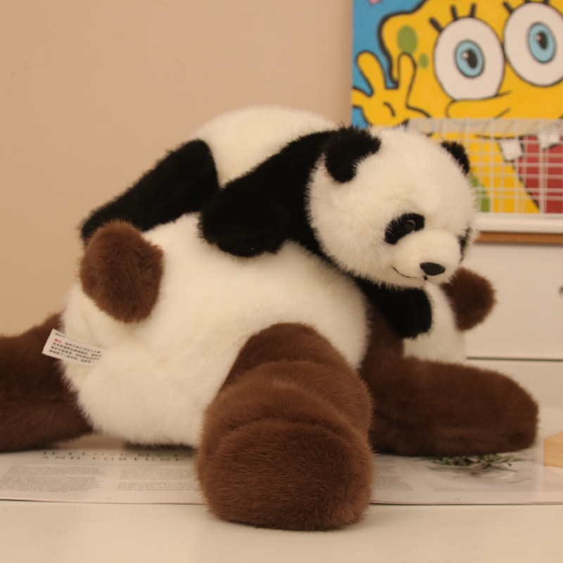 Nuevo tesoro nacional de simulación panda panda peluche zoológico lindo oso gato siete muñecas al por mayor