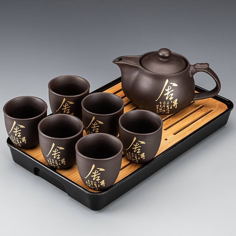 ✲☾☾✲자색모래/용냄비(포기) + 6컵 + 직사각형(줄무늬) 검정✲☾☾✲